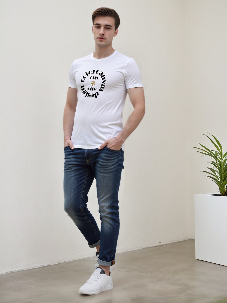 “City不City”Theme Men's T-shirt | 100% Cotton Basic | Lightweight and Breathable for Daily Commuting