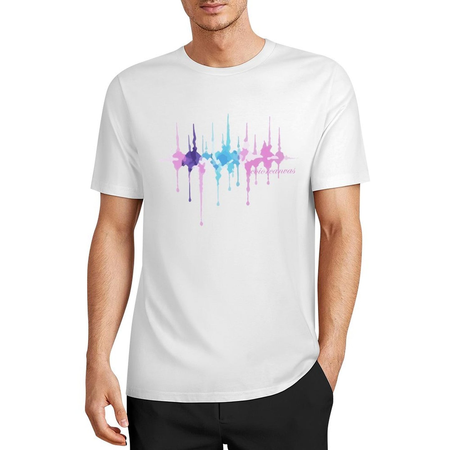 Men's Cotton Trendy T-shirt | Unique Abstract Design | Pop Radio Wave