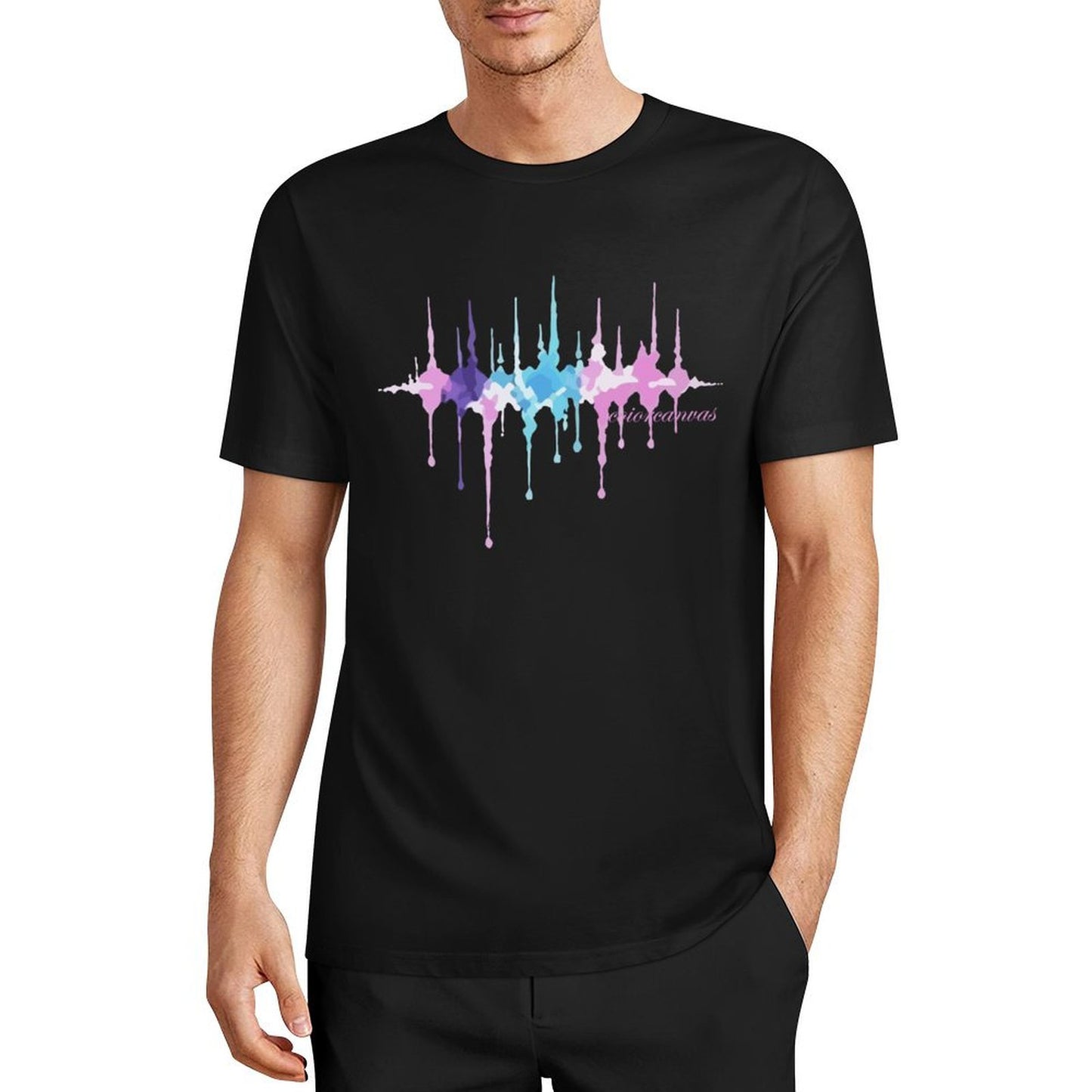 Men's Cotton Trendy T-shirt | Unique Abstract Design | Pop Radio Wave