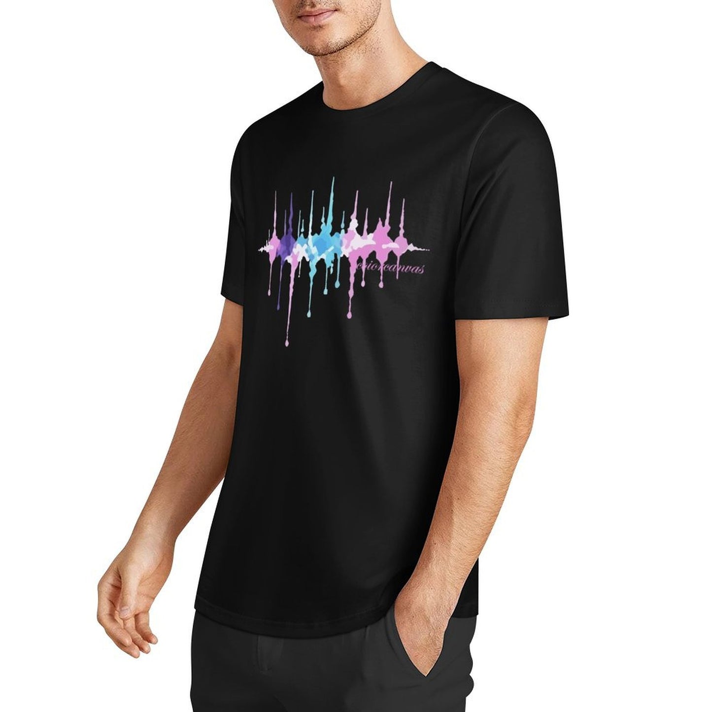 Men's Cotton Trendy T-shirt | Unique Abstract Design | Pop Radio Wave