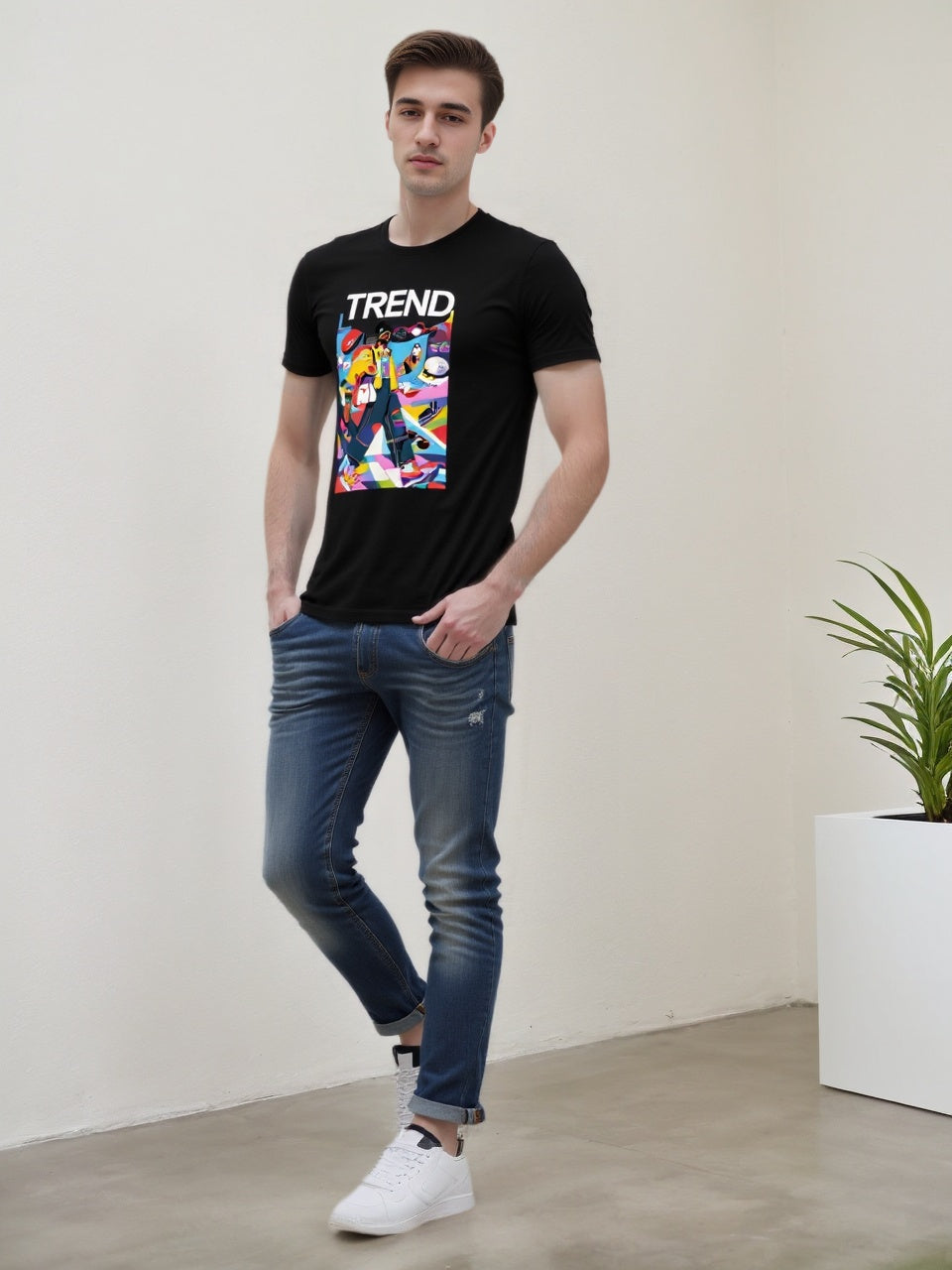 Men's Pure Cotton T-shirt | Comfortable And Versatile Trendy Top