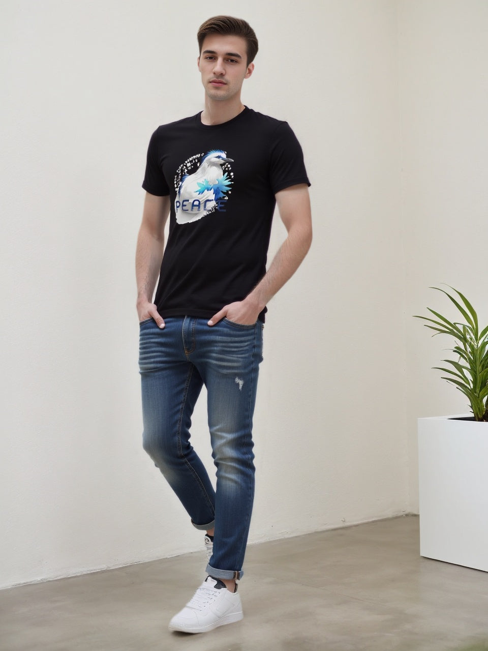Men's 100% Cotton Short sleeved T-shirt | Trendy Print | Breathable Sweat Absorbing