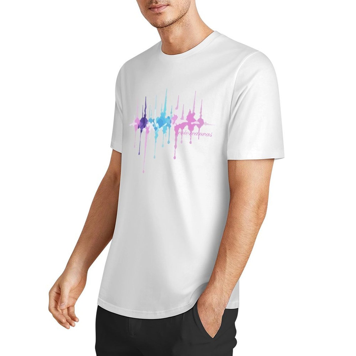 Men's Cotton Trendy T-shirt | Unique Abstract Design | Pop Radio Wave